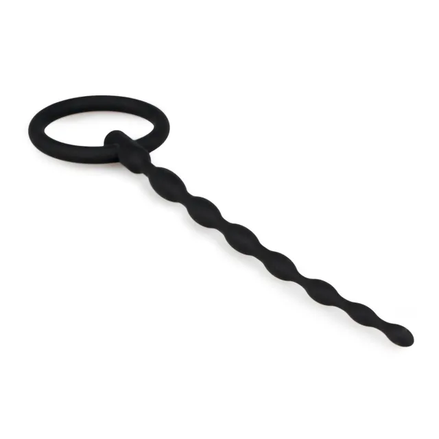 Стимулятор уретры Sinner Gear Silicone Penis Plug With Pull Ring (черный)