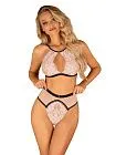 Комплект білизни Obsessive Lilines, S/M (рожевий)
