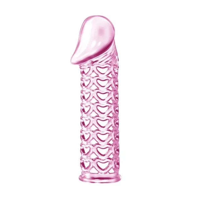 BAILE Male-Wear Net Sleeve - Nakładka na penisa, Różowy, 11.7 cm