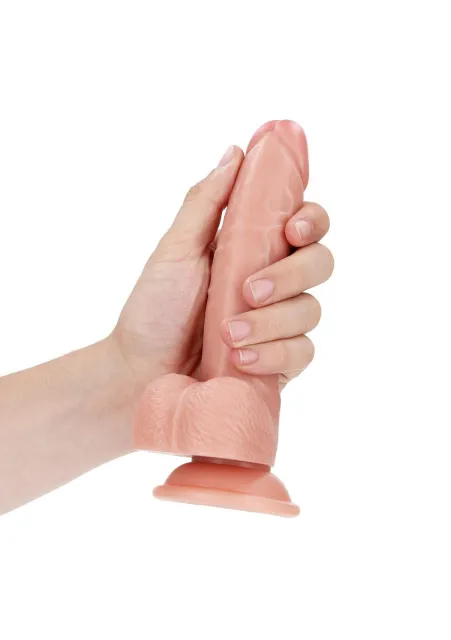 Фалоімітатор RealRock Curved Realistic Balls 7”, 18 см (тілесний)