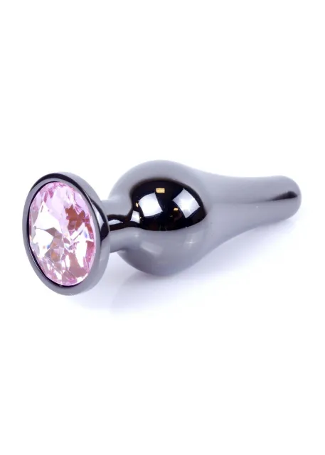 MyLove Jewellery Dark Silver Butt Plug - Korek analny, Jasnoróżowy, 9.5 cm