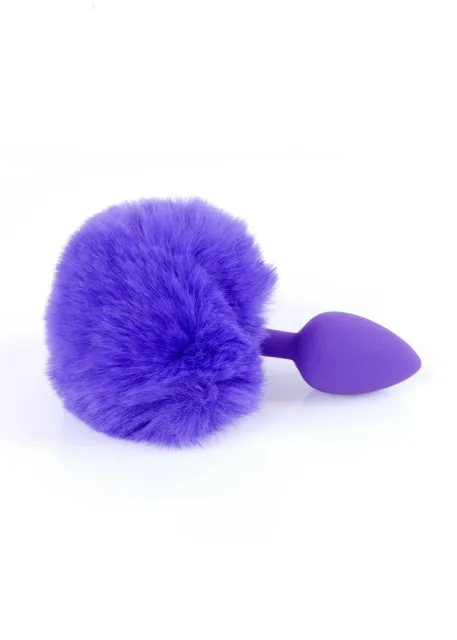 Анальная пробка Boss Jewellery Silicon Bunny Tail, 6,5 см (фиолетовый)