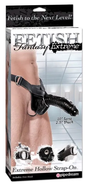 Полый страпон Fetish Fantasy Extreme Hollow Strap-On, 26 см (черный)