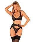 Комплект белья Obsessive Donna Dream, XL/2XL (черный)