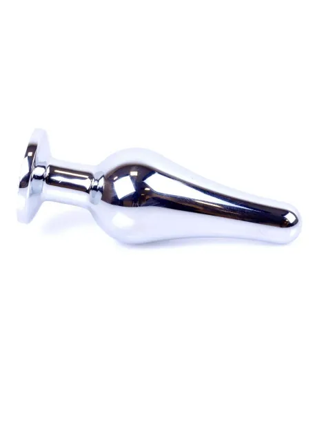 Анальная пробка с кристаллом Jewellery Silver Butt Plug, 9,3 см (фиолетовый)