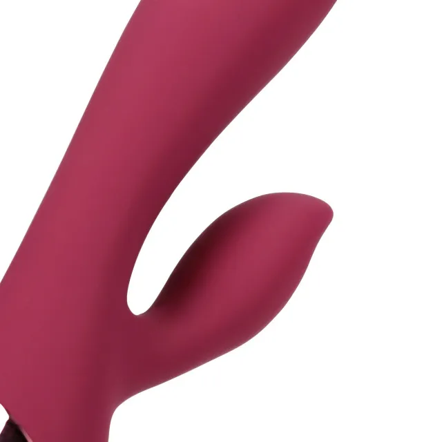 Вібратор-кролик Loveline Smooth Silicone Rabbit, 20 см (вишневий)