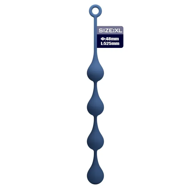Анальная цепочка Mr. Play Waterdrop Anal Balls XL, 52.5 см (синий)