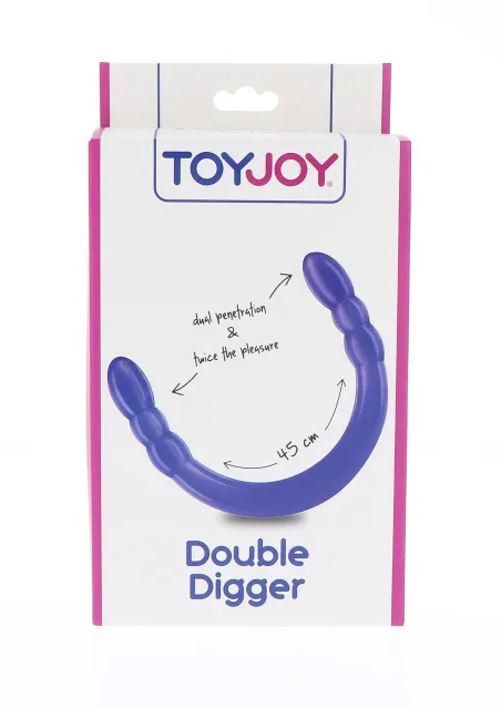 Двухсторонний фаллоимитатор ToyJoy Double Digger, 45 см (фиолетовый)