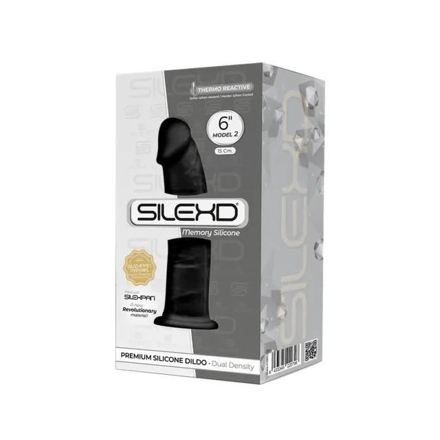 Фаллоимитатор Silexd Premium Silicone Dildo Model 2 Size 6'', 15.5 см (черный)