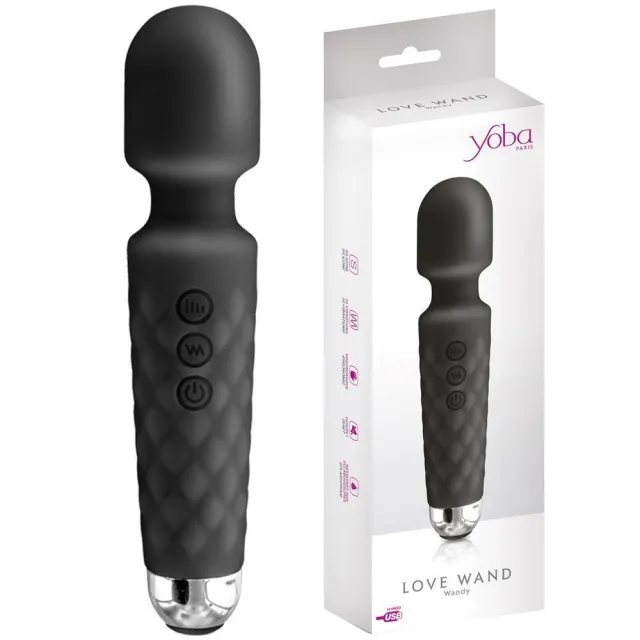 Вибромассажер Yoba Love Wand, 20 см (черный)