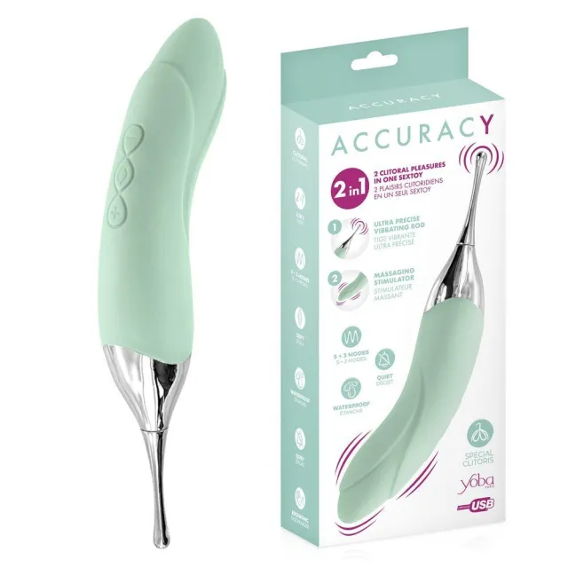 Вібратор Yoba Paris Accuracy 2in1, 18.3 см (м'ятний)