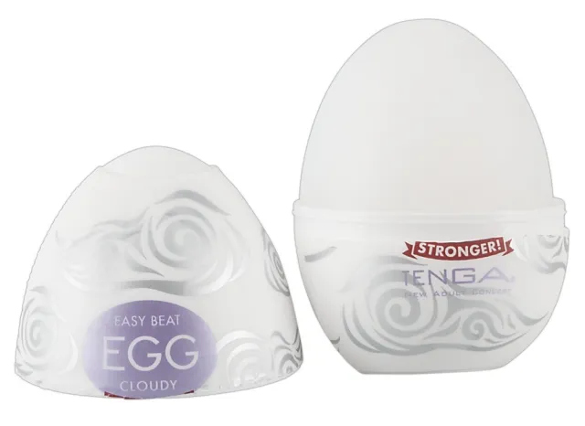 Tenga Egg Hard Boiled Cloudy - Masturbator jajko, Biały, 7 cm