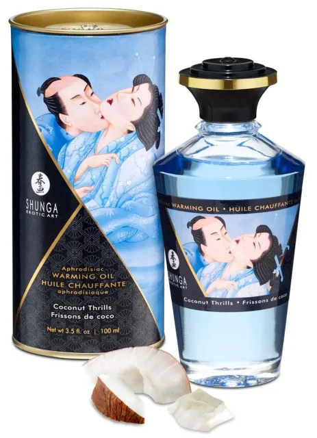 Согревающее массажное масло Shunga Aphrodisiac кокос, 100 мл