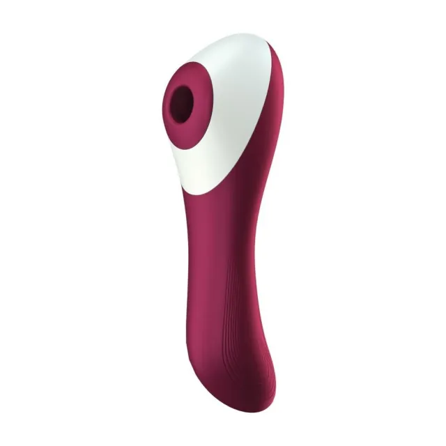 Вакуумный стимулятор клитора с вибрацией Satisfyer Dual Crush (бордовый)
