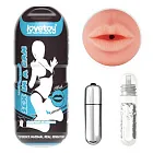 Lovetoy Sex In A Can Mouth Stamina Tunnel Vibrating - Masturbator z wibracją, W kolorze cielistym, 16 cm