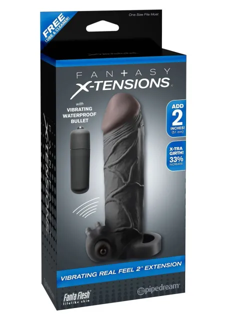 Насадка на пеніс Pipedream Vibrating Real Feel 2 Extension, 16,5 см (чорний)