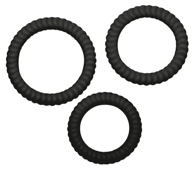 Набор эрекционных колец Lust 3 Black, 3 шт (черный)