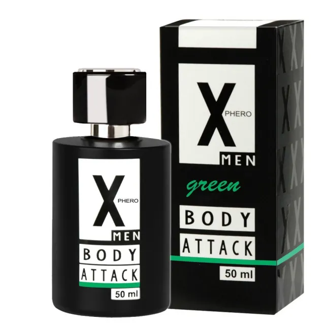 Чоловічі парфуми з феромонами X-Phero Body Attack Green, 50 мл