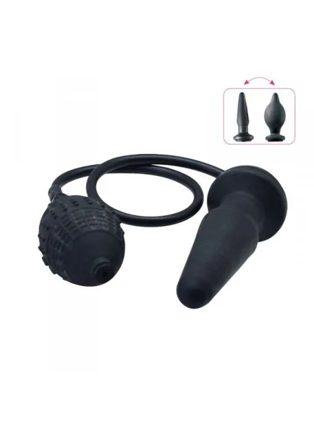 Надувная анальная пробка Toyz4lovers Plug-Inflatable Anal Plug S, 12,3 см (черный)