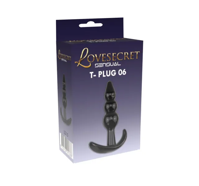 Power Escorts Sensual T-Plug 06 - Korek analny, Czarny, 9.3 cm