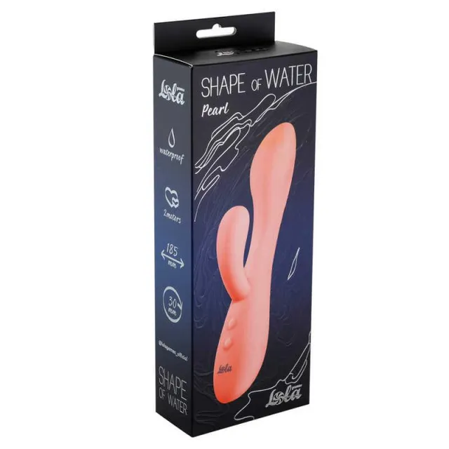 Вібратор для подвійної стимуляції Lola Toys Shape of Water Pearl, 18,5 см (помаранчевий)