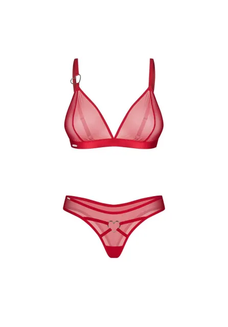 Комплект белья Obsessive Crimessa, S/M (красный)