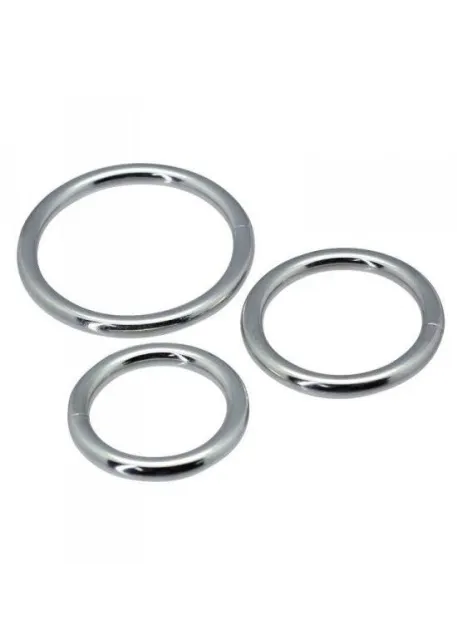 Эрекционное кольцо Timeless metal rings, 3 шт (серебристый)