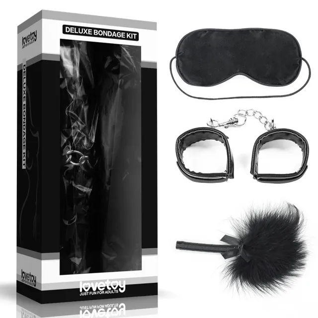 Lovetoy Deluxe Bondage Kit - Zestaw BDSM, Czarny