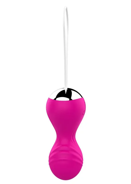 Boss Series Remote Control Tighten Vibrating Egg - Kulki gejszy, Różowy, 8 cm
