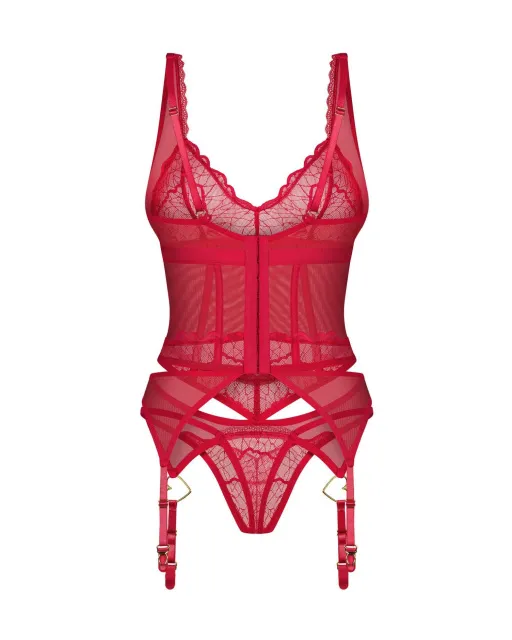 Эротический комплект Obsessive Cupide Desir, 2XL/3X (красный)