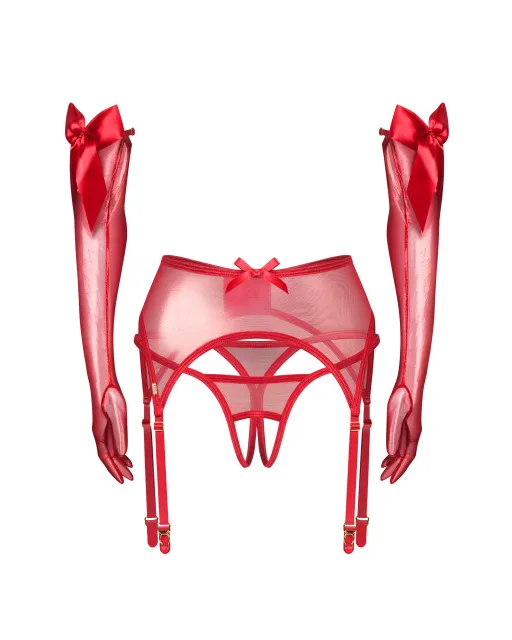 Комплект белья из 3 предметов Obsessive Gifty Red, L/XL (красный)