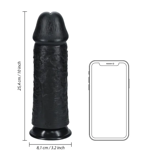Фаллоимитатор RealRock Extra Thick, 25.4 см (черный)