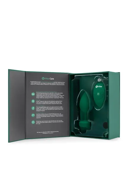 Анальная пробка B-Vibe Vibrating Jewel Plug M/L, 10.5 см (зеленый)