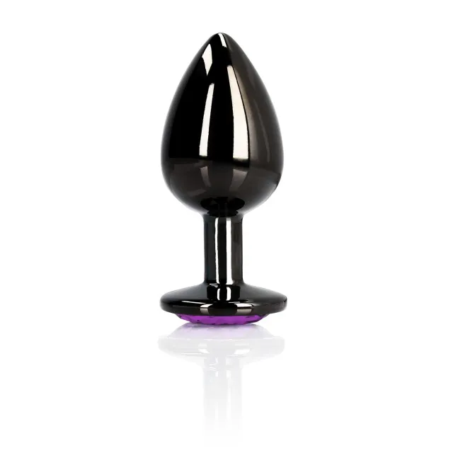 Анальная пробка Ouch! Heart Gem Butt Plug Small, 6.9 см (черный)