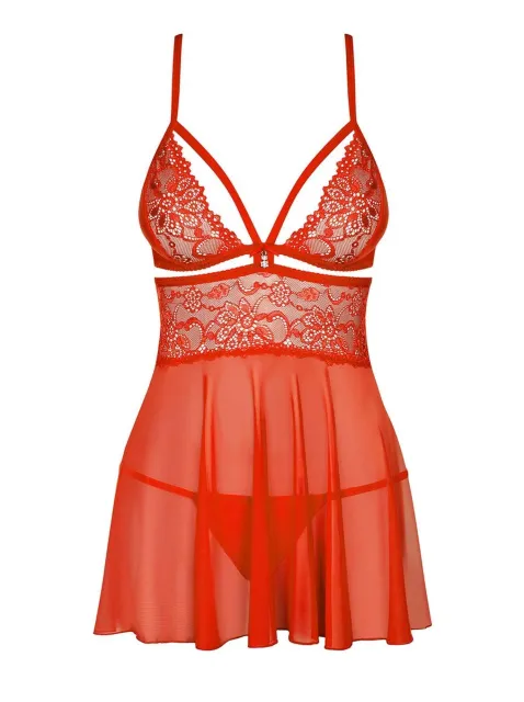 Комплект белья Obsessive 838-BAB-3, S/M (красный)