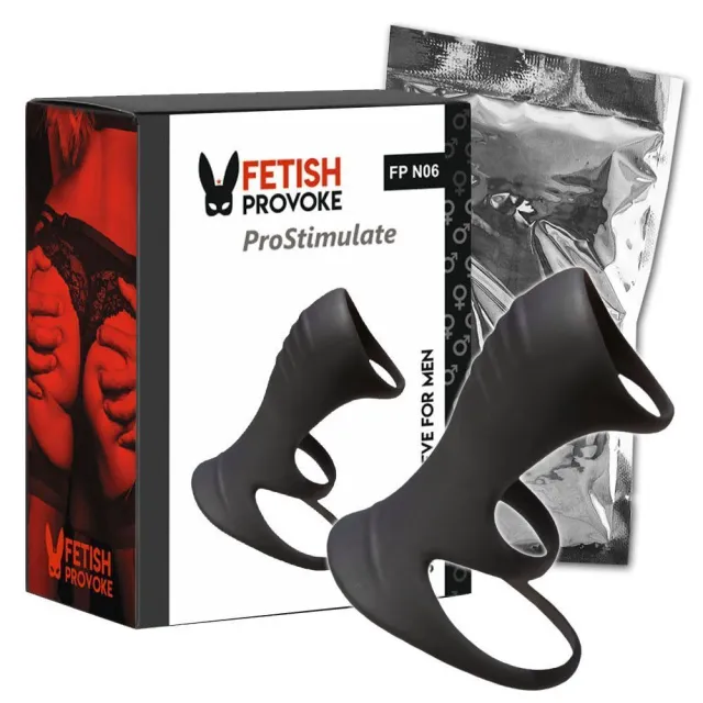 Насадка на пенис Fetish Provoke ProStimulate N06, 8,7 см (черный)