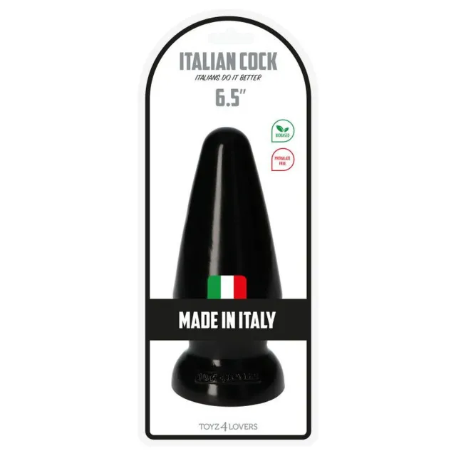 Анальная пробка Toyz4lovers Plug-Italian Cock 6,5", 16.5 см (черный)