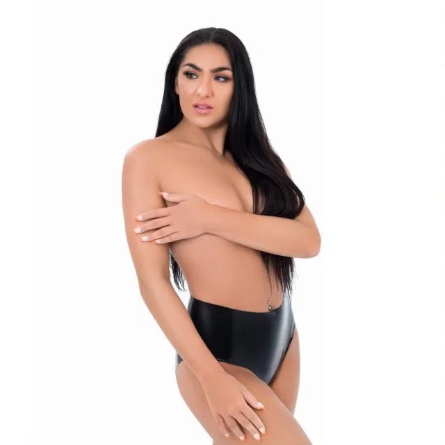 Трусики Me You Us Latex Crotchless Panties, M (черный)