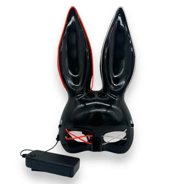 Маска кролика Power Escorts Bunny Deluxe с подсветкой (черный)