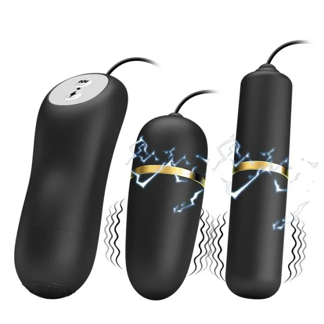 Набор игрушек Pretty Love Double Vibro Bullet, 2 шт (черный)