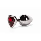 Secret Shine Red Heart - Korek analny, Czerwony, 8.2 cm