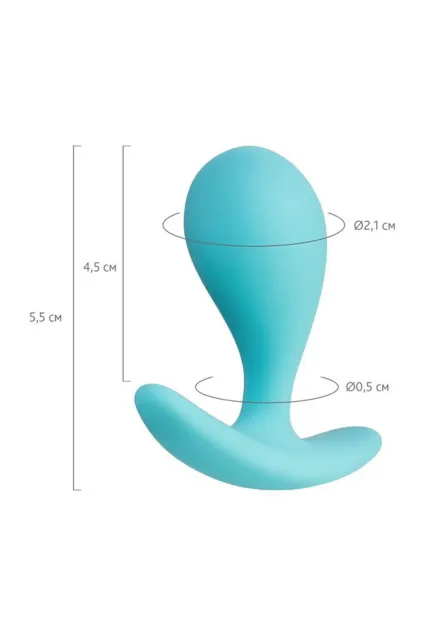 Анальная пробка ToDo Anal Plug Blob, 5.5 см (бирюзовый)