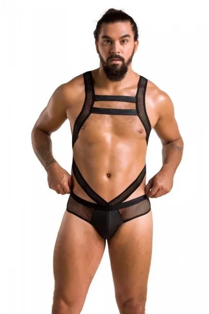 Сексуальное боди для мужчин Passion Free Your Senses Victor 045, S/M (черный)