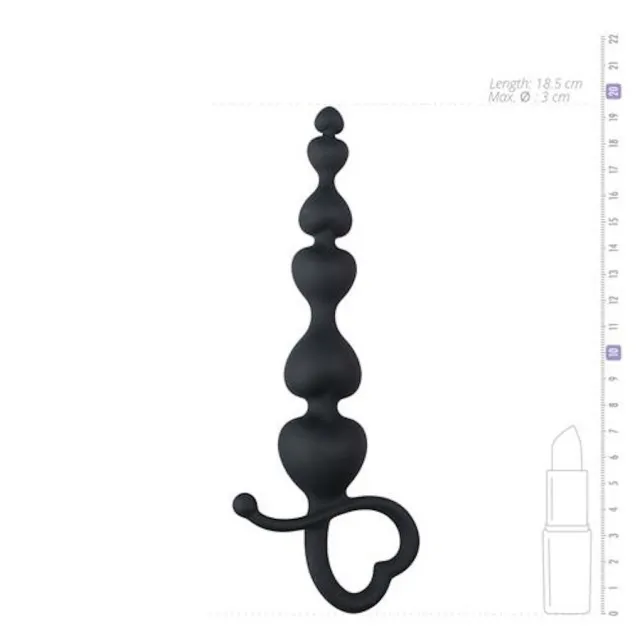 Анальная пробка EasyToys Uchwyt Serce, 18.5 см (черный)