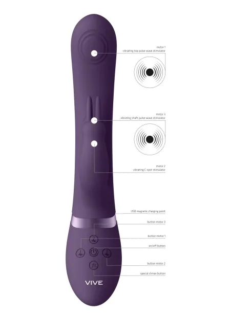 Вібратор-кролик Vive May G-Spot, 22 см (фіолетовий)