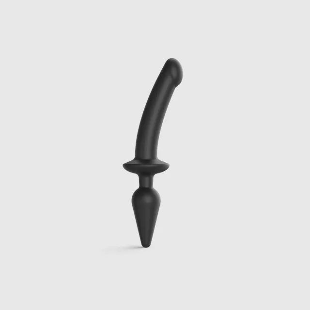 Strap-on-me Switch Plug-in Semi-realistic Dildo - Dildo, Czarny, 17.7 cm