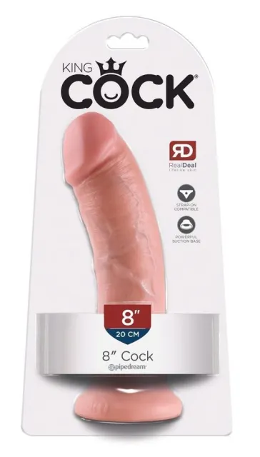 Фалоімітатор King Cock 8", 21.5 см (тілесний)