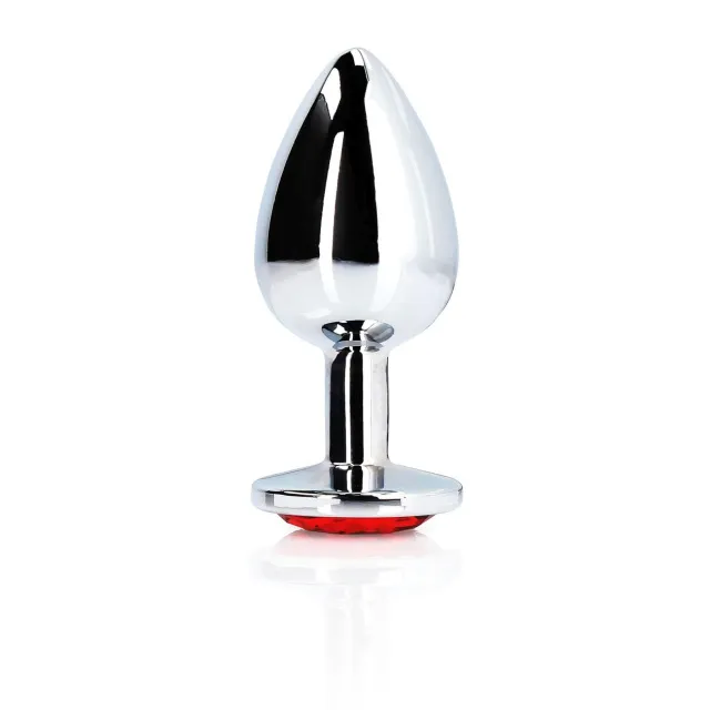 Анальная пробка Ouch! Round Gem L, 8.1 см (красный)