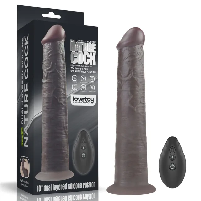 Вибратор Lovetoy Dual-Layered Silicone Nature Cock 10'', 25.3 см (черный)