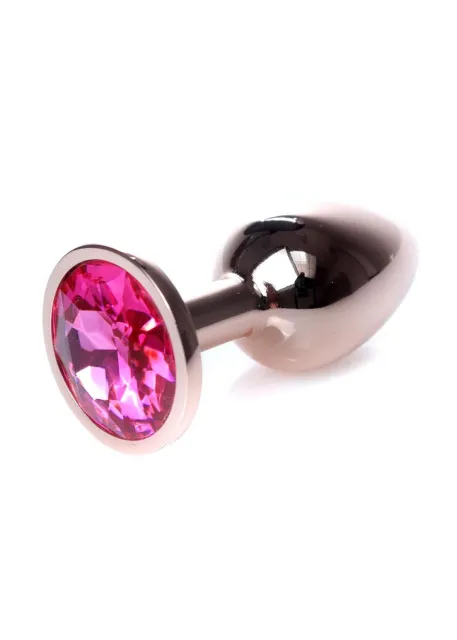 Анальная пробка с кристаллом B - Series HeavyFun Plug-Jewellery, 7 см (розовый)